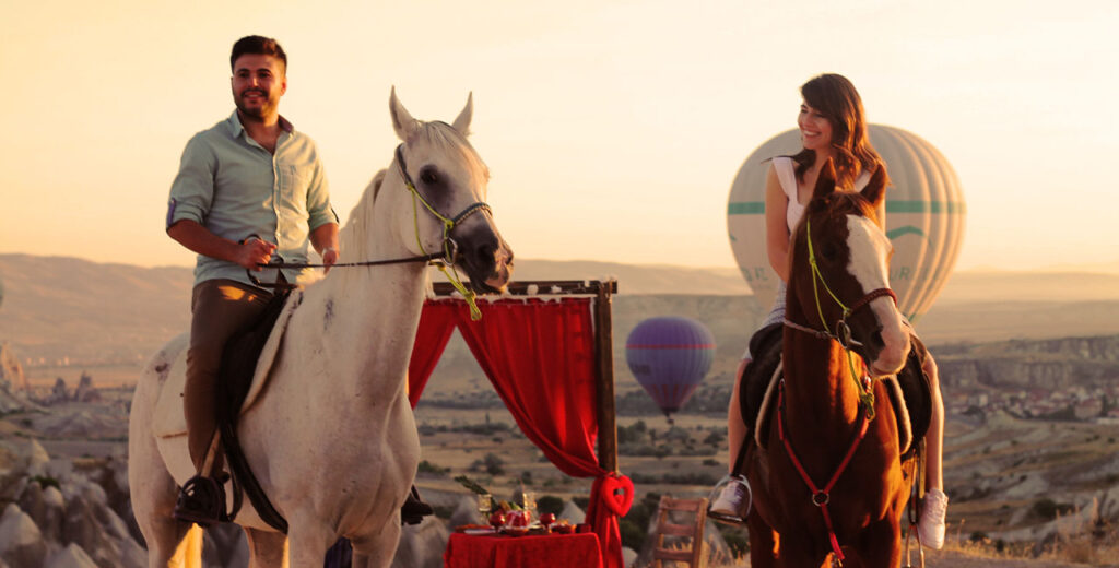 Kapadokya'da romantik bir evlilik teklifi